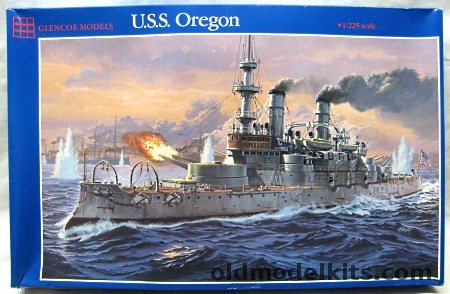 Glencoe 1/225 BB-3 USS Oregon (Indiana Massachusetts) - Also Includes Decals for USS Indiana (BB-1) / USS Massachusetts (BB-2), 08301 plastic model kit